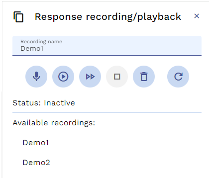 Recording/Playback panel